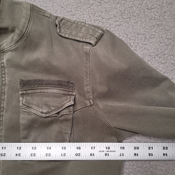 Anine Bing Jacket Womens Medium Green Utility Military Epaulettes Zip Stand Up - Picture 8 of 9